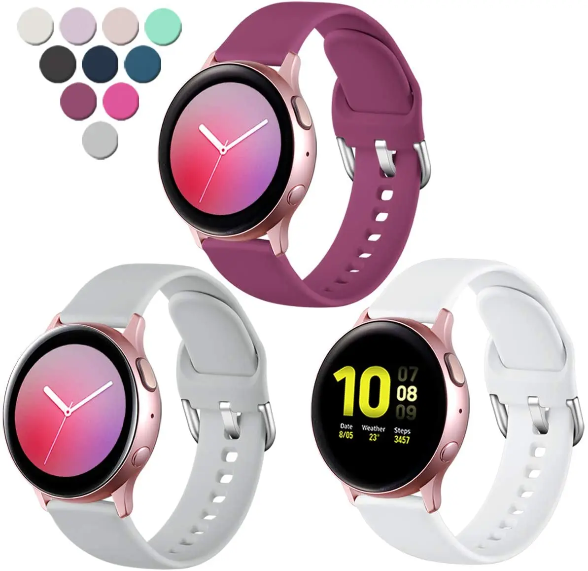 Bands Compatible with Samsung Galaxy Watch Active/Active 2 44mm 40mm/Galaxy Watch 3 41mm/Galaxy Watch 42mm, 20mm Soft Silicone S
Bands Compatible with Samsung Galaxy Watch Active/Active 2 44mm 40mm/Galaxy Watch 3 41mm/Galaxy Watch 42mm, 20mm Soft Silicone S