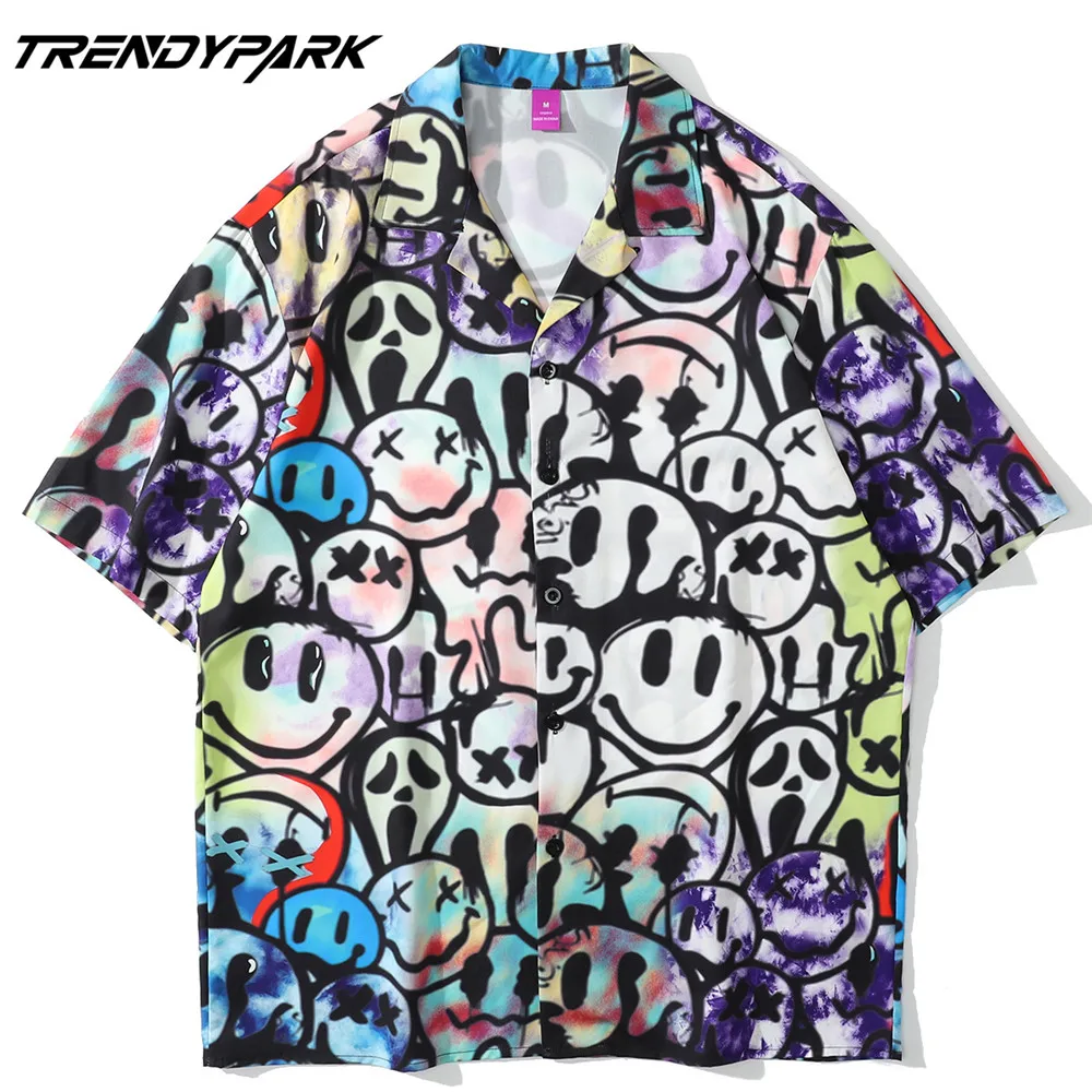 Men's Shirt Summer Short Sleeve Printed Blouse Hip Hop Oversized Casual Harajuku Streetwear Single-breasted Collar Tops Shirts
Men's Shirt Summer Short Sleeve Printed Blouse Hip Hop Oversized Casual Harajuku Streetwear Single-breasted Collar Tops Shirts