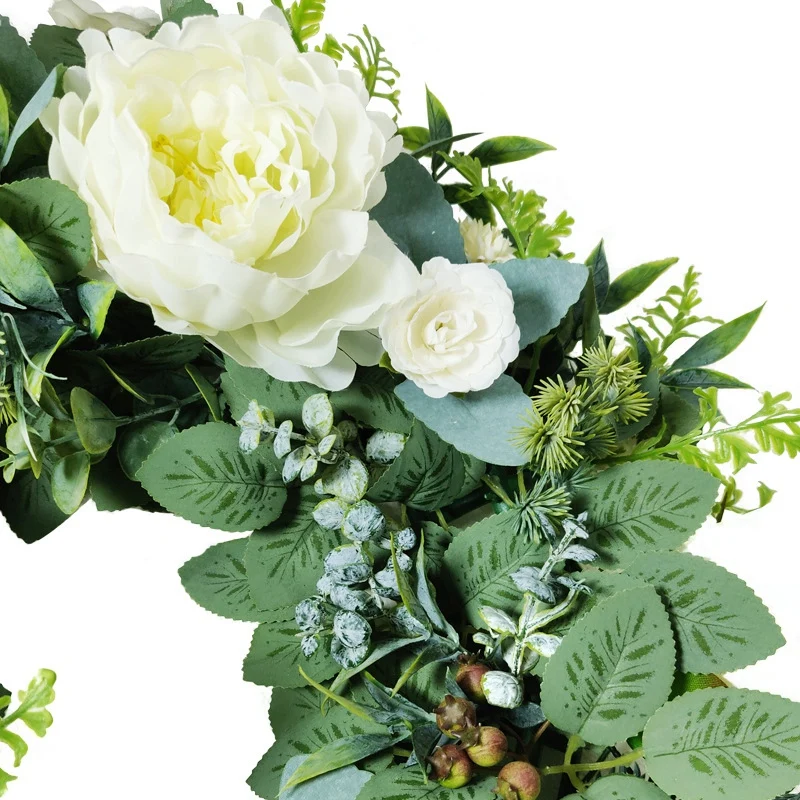 Vintage Artificial Peony Flower Wreath with Green Leaves Christmas Decorations Outdoor, Front Door Wall Wedding Party
Vintage Artificial Peony Flower Wreath with Green Leaves Christmas Decorations Outdoor, Front Door Wall Wedding Party