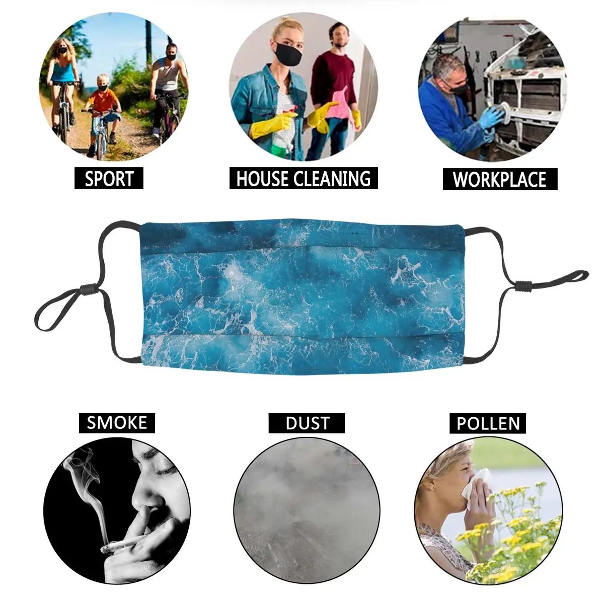 Blue Ocean Waves Non-Disposable Face Mask Sea Water Fishing Anti Haze Dustproof Mask Protection Cover Respirator Mouth Muffle
Blue Ocean Waves Non-Disposable Face Mask Sea Water Fishing Anti Haze Dustproof Mask Protection Cover Respirator Mouth Muffle