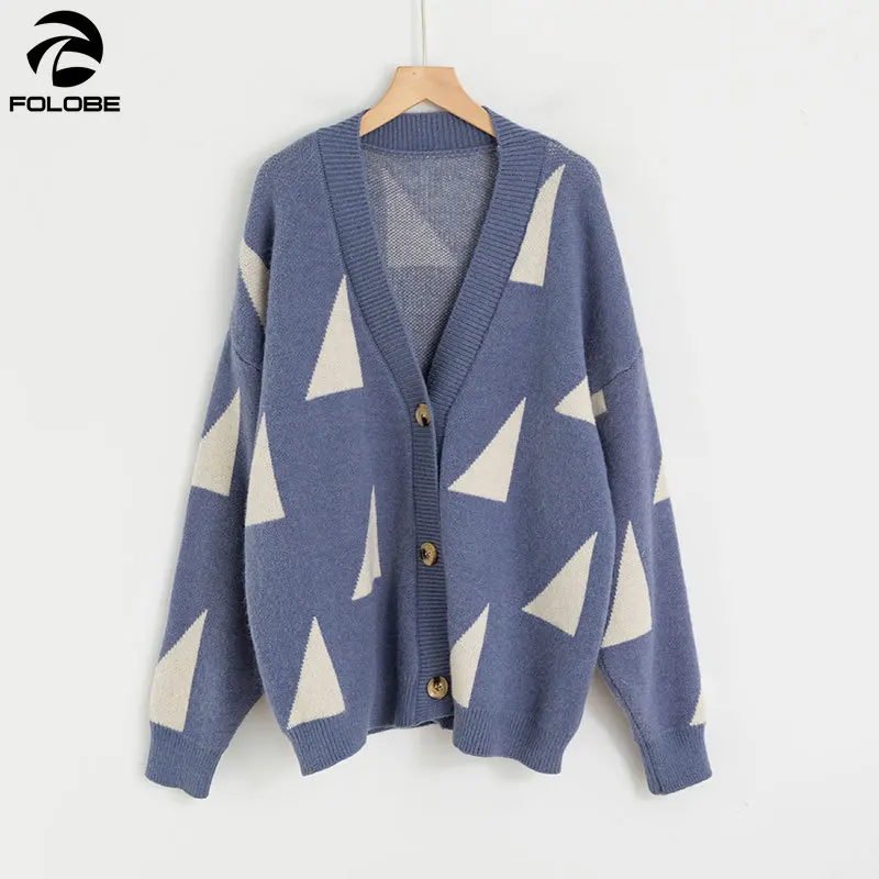 Women's Sweaters Autumn Winter 2020 fashionable Casual triangle V-Neck Cardigans Single Breasted Loose Cardigan Knit sweater
Women's Sweaters Autumn Winter 2020 fashionable Casual triangle V-Neck Cardigans Single Breasted Loose Cardigan Knit sweater