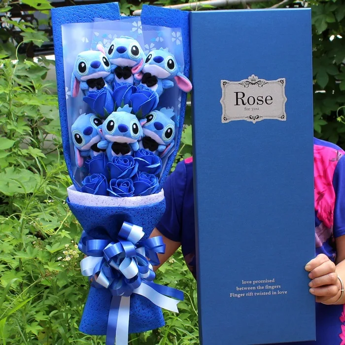 Disney из мультфильма Лило Стич с принтом дораемон букет цветов плюшевые куклы Kawaii
