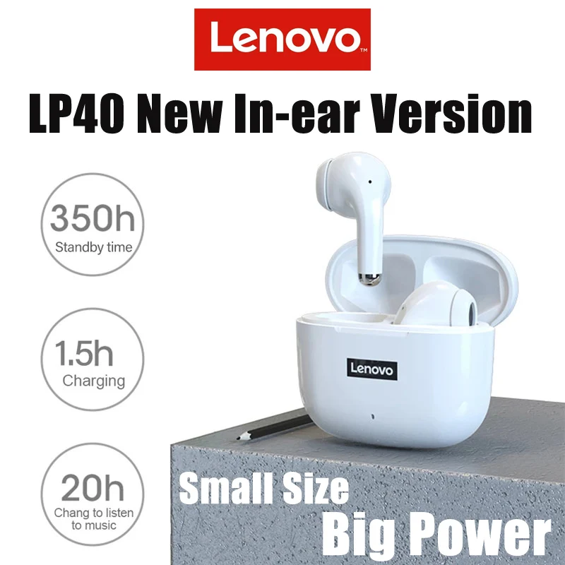 Original Lenovo LP40 New In-ear Version TWS Earphone Wireless Bluetooth Headphone Touch Control Gaming Headset Noise Reduction
Original Lenovo LP40 New In-ear Version TWS Earphone Wireless Bluetooth Headphone Touch Control Gaming Headset Noise Reduction