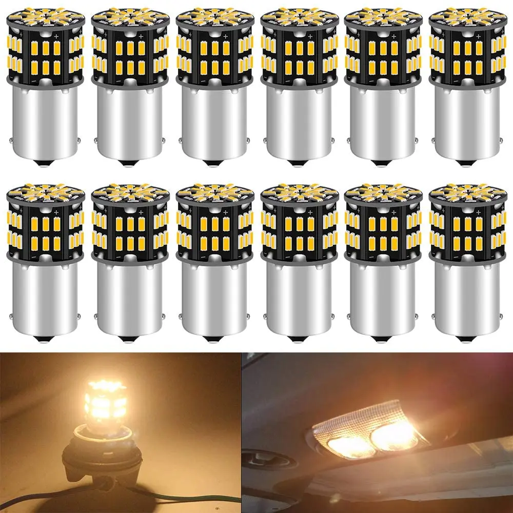 12-Pack 1156 BA15S 7506 1141 1003 1073 White / Warm White LED Light 12V-DC 3014 54 SMD Car Interior RV Camper Tail BackUp Bulbs
12-Pack 1156 BA15S 7506 1141 1003 1073 White / Warm White LED Light 12V-DC 3014 54 SMD Car Interior RV Camper Tail BackUp Bulbs