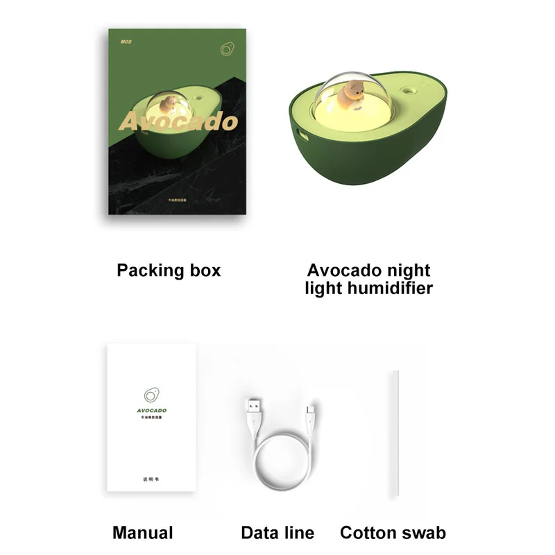 1200mAh Mute Avocado Humidifier Prevent Dry Burn Small Night Light and Heavy Fog Nano Atomization for Air Humidification
1200mAh Mute Avocado Humidifier Prevent Dry Burn Small Night Light and Heavy Fog Nano Atomization for Air Humidification