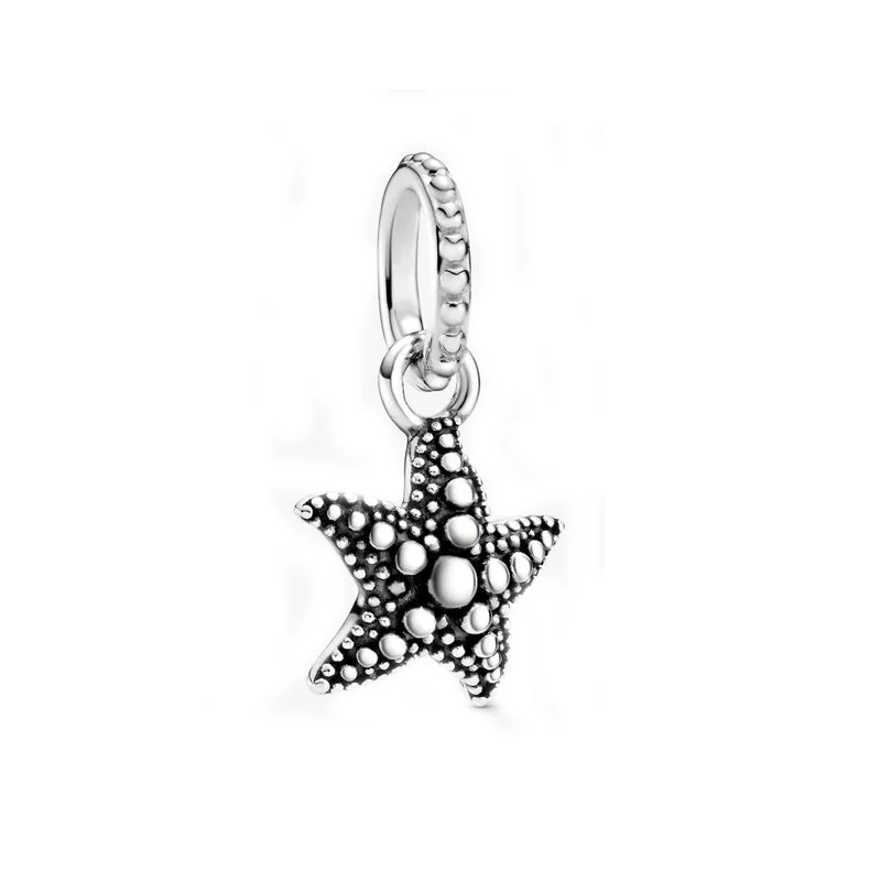 

Authentic 925 Sterling Silver Beaded Starfish Pendant pandora Charm Fit Original Bracelets For Women DIY Jewelry S925 Bead