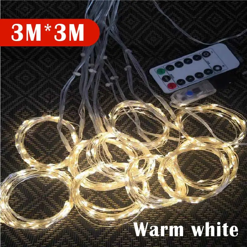 3M LED Curtain Fairy Lights Remote Control USB String Lights Christmas Decoration For Home Bedroom Wedding Party Holiday Lights.
3M LED Curtain Fairy Lights Remote Control USB String Lights Christmas Decoration For Home Bedroom Wedding Party Holiday Lights.