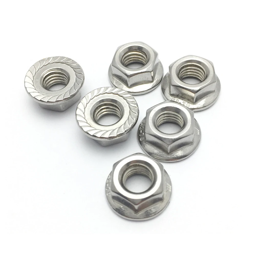 

DIN6923 Stainless Steel 304/316 Flange Nut Hexagon Lock Screw With Washer Non-slip Nut M4/M5/M6/M8/M10/M12/M16/M20