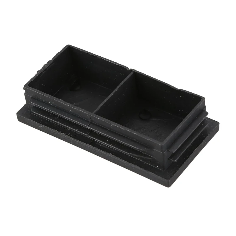 Plastic Rectangle Blanking End Caps Bung 40mm x 80mm 20Pcs Black