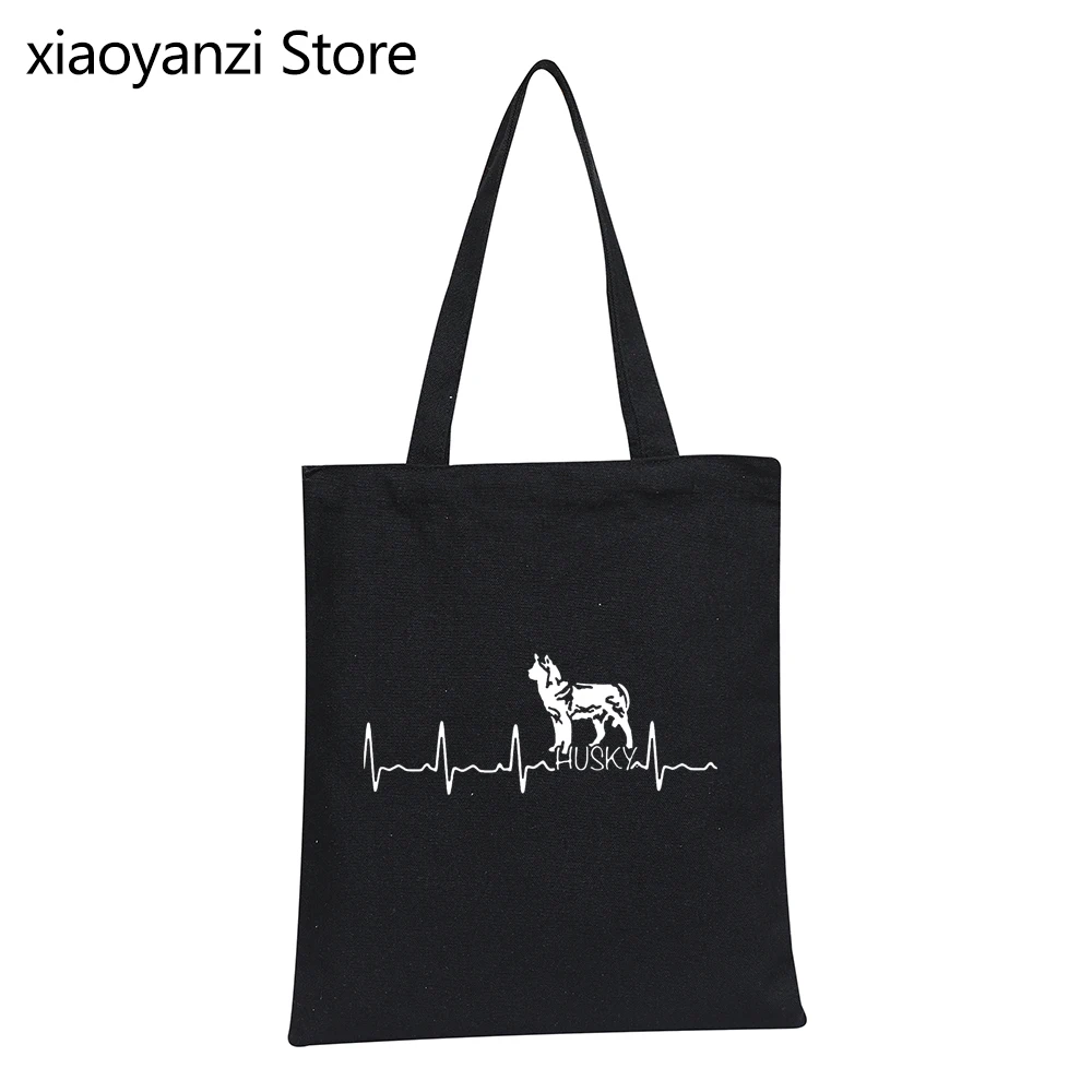 Heartbeat Husky Funny Student Books Bags For Dog Lover Funny Eco Reusable Shopping Bag Pure Canvas Tote Bags Shoulder Bags
Heartbeat Husky Funny Student Books Bags For Dog Lover Funny Eco Reusable Shopping Bag Pure Canvas Tote Bags Shoulder Bags