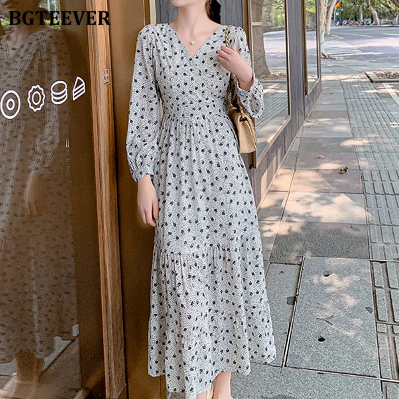 Элегантное шифоновое платье BGTEEVER с V-образным вырезом и цветочным принтом
Элегантное шифоновое платье BGTEEVER с V-образным вырезом и цветочным принтом