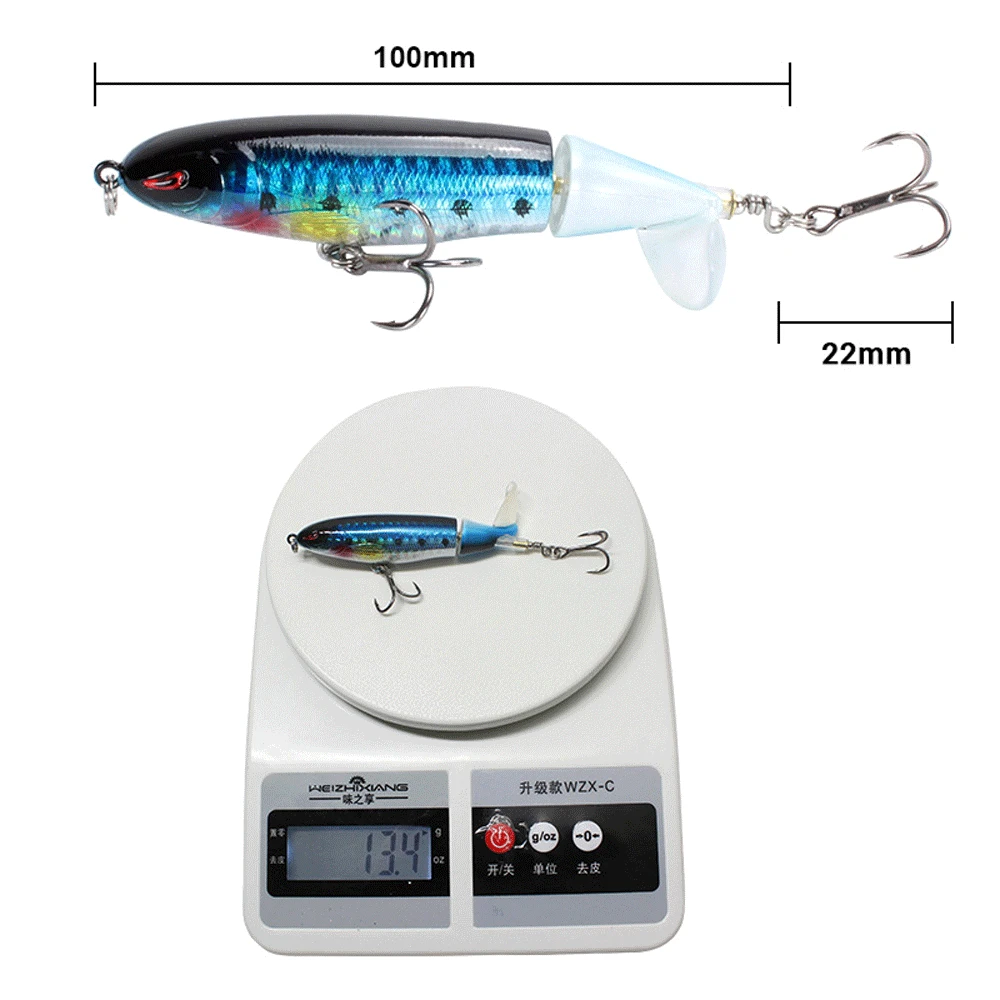 Bearking Fishing lure 1PCS 13G/10CM Propeller Topwater Artificial Hard Bait Rotating Tail Fishing Tackle Gear Wobbler Dive Lures
Bearking Fishing lure 1PCS 13G/10CM Propeller Topwater Artificial Hard Bait Rotating Tail Fishing Tackle Gear Wobbler Dive Lures
