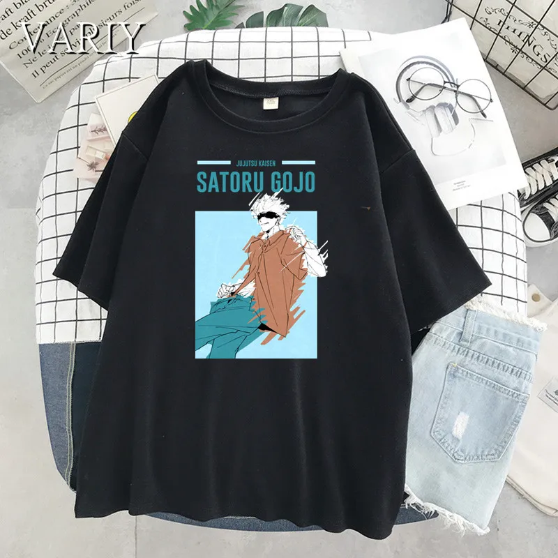 Hot sale Jujutsu Kaisen Anime Gojo Satoru Print T-Shirt Women Casual Brand Top 2021 Summer Short Sleeve Loose Soft Womens Tshirt
Hot sale Jujutsu Kaisen Anime Gojo Satoru Print T-Shirt Women Casual Brand Top 2021 Summer Short Sleeve Loose Soft Womens Tshirt