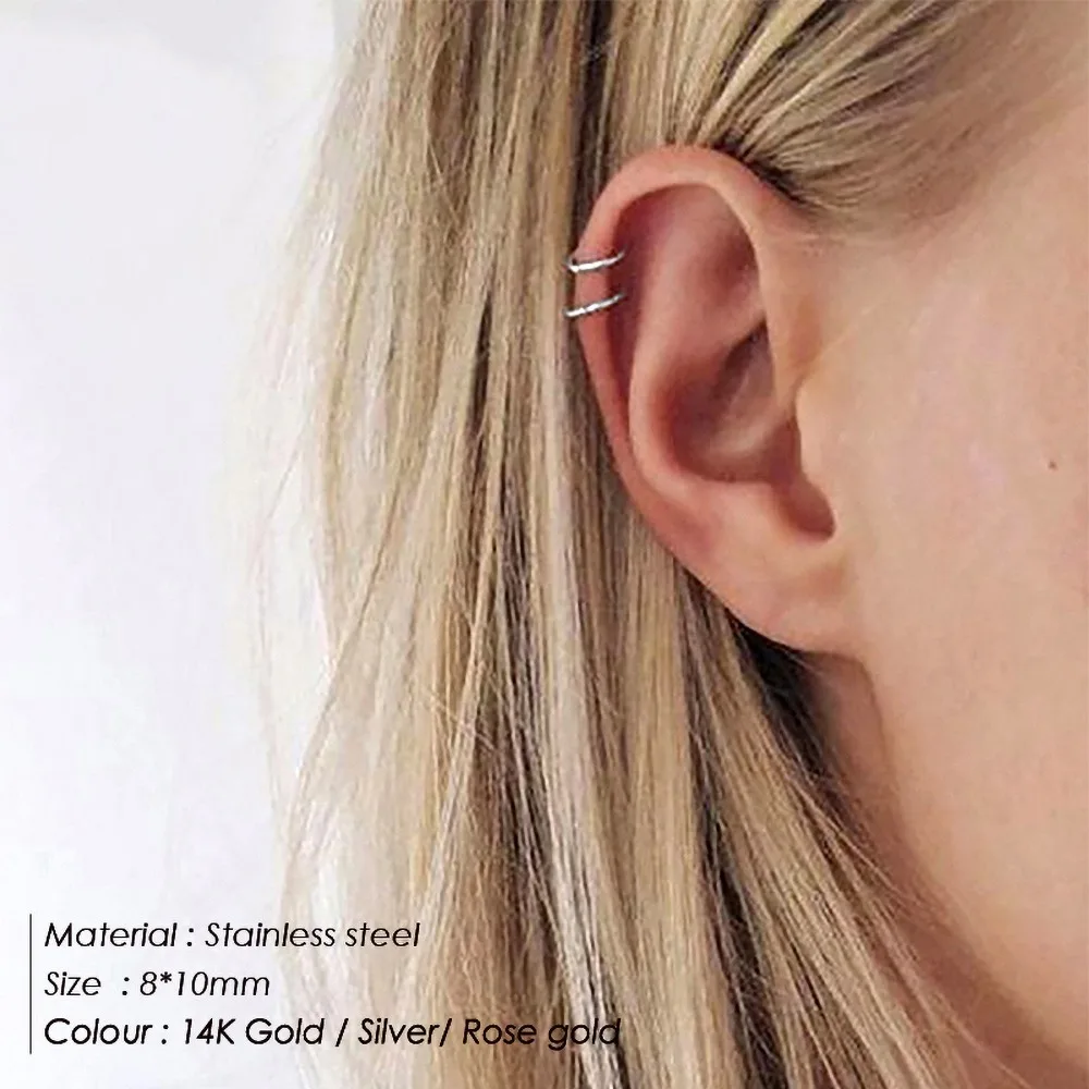 Outfit 4pcs Korean Women's Stud Earrings Small Stainless Steel Set Gold steel Fashion Jewelry Gifts for Friends Couple | Украшения и