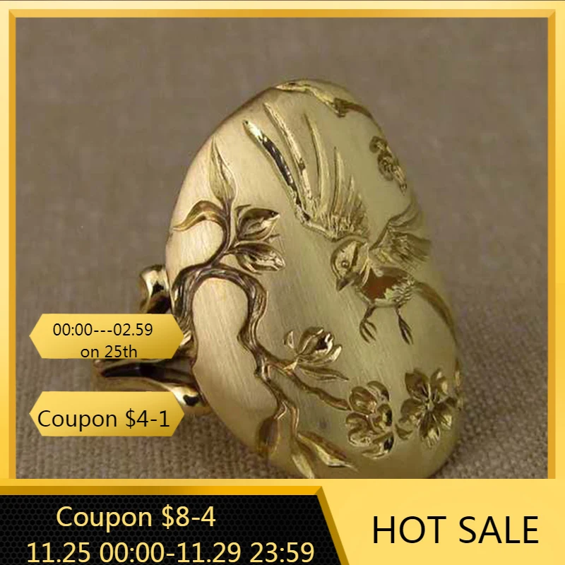 New Vintage Golden Bird Flower Branch Engraving Ring For Men Women Creative Dance Party Anniversary Jewelry Anillos Gift E4M860
New Vintage Golden Bird Flower Branch Engraving Ring For Men Women Creative Dance Party Anniversary Jewelry Anillos Gift E4M860