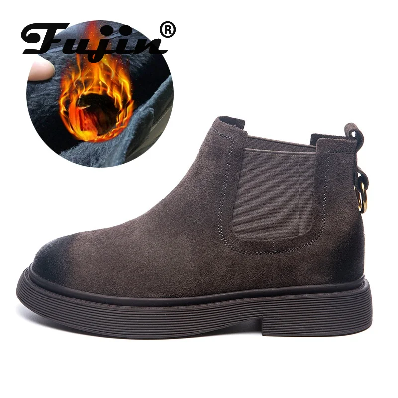 Fujin Genuine Leather Women Ankle Boots 3cm Platform Women Casual Shoes Chunky Booties Motorcycle Chelsea Winter Warm Boots
Fujin Genuine Leather Women Ankle Boots 3cm Platform Women Casual Shoes Chunky Booties Motorcycle Chelsea Winter Warm Boots