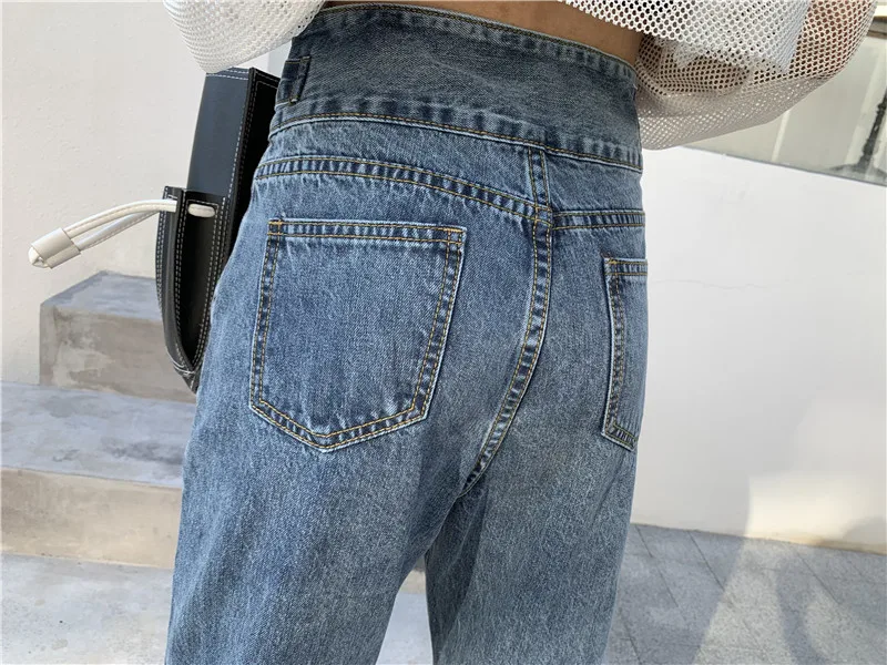 JUJULAND woman Belt jeans casual loose dark blue harem jeans classic style jeans 901
JUJULAND woman Belt jeans casual loose dark blue harem jeans classic style jeans 901