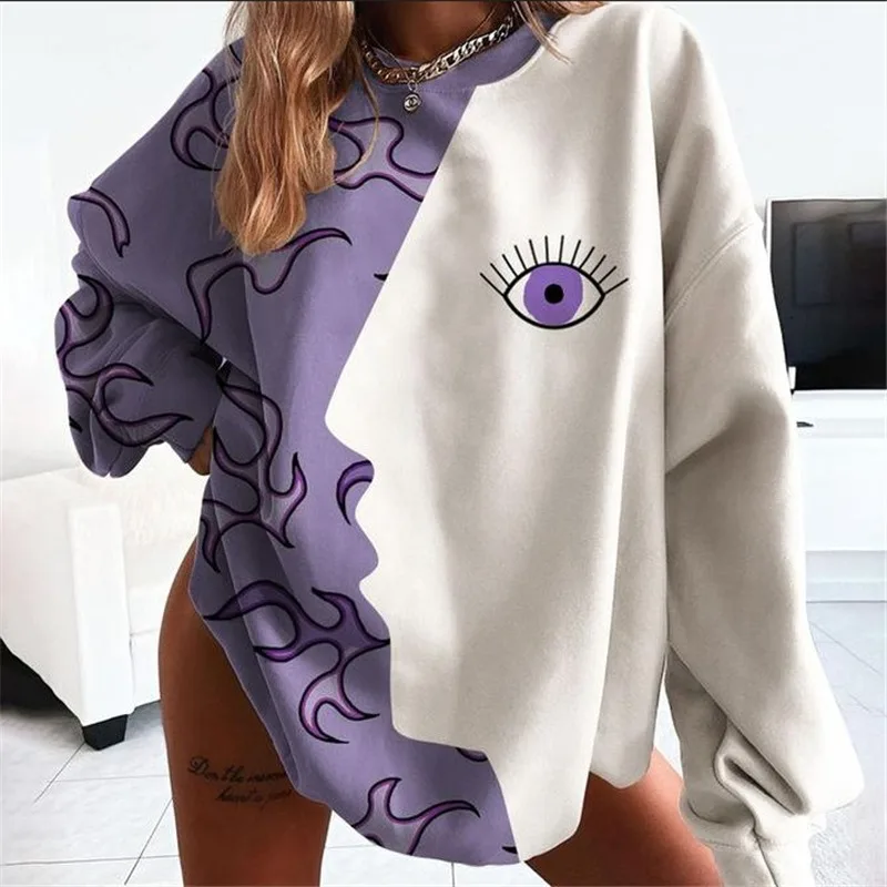 Apricot White Eye Print Crewneck Sweatshirt Women Vintage Casual Loose Fashion Top Thin Pullover 2021 Spring Fall England Style
Apricot White Eye Print Crewneck Sweatshirt Women Vintage Casual Loose Fashion Top Thin Pullover 2021 Spring Fall England Style