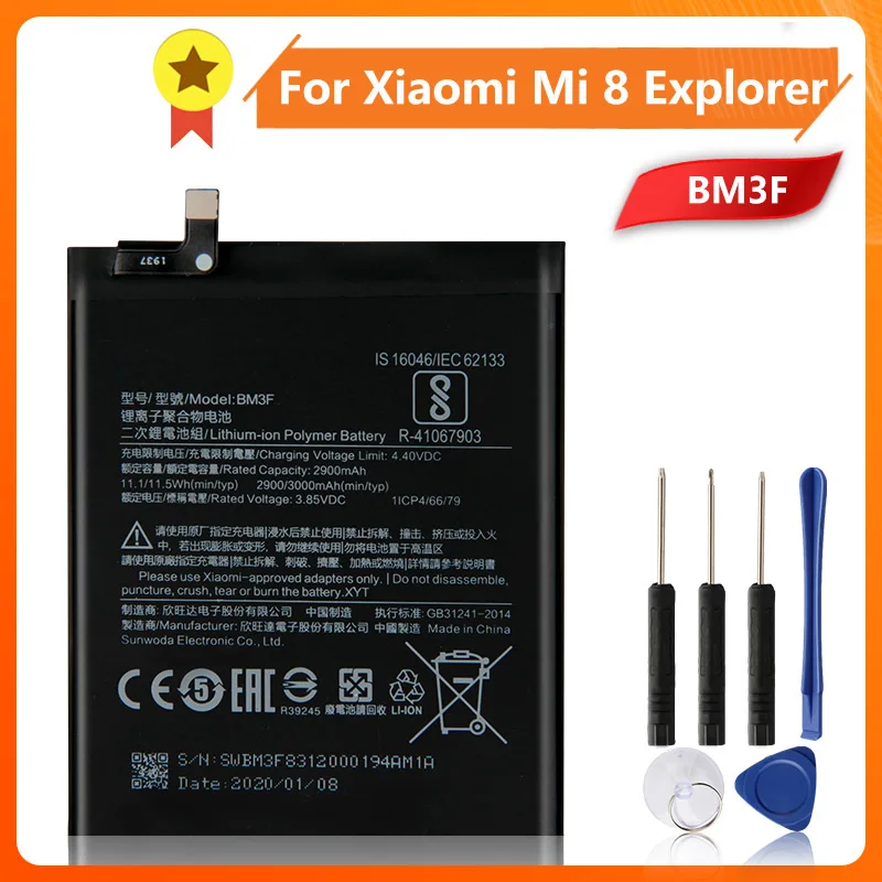 BM3F Battery for Xiao Mi 8 MI8 M8 Mi 8 Mi 8 Pro Mi8 Pro Transparent Exploration Edition 3000mAh Battery + Tool
BM3F Battery for Xiao Mi 8 MI8 M8 Mi 8 Mi 8 Pro Mi8 Pro Transparent Exploration Edition 3000mAh Battery + Tool