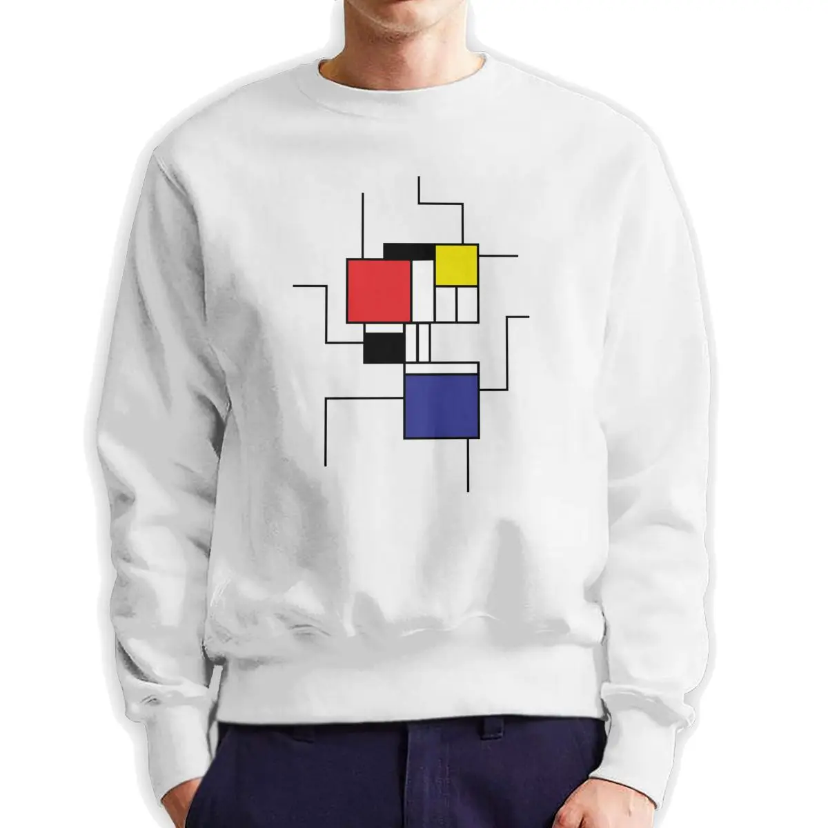Mondrian Style Men's Sweatshirt Crazy 100% Organic Cotton Crewneck Pullover Autumn Artist Hoodies Clothing
Mondrian Style Men's Sweatshirt Crazy 100% Organic Cotton Crewneck Pullover Autumn Artist Hoodies Clothing