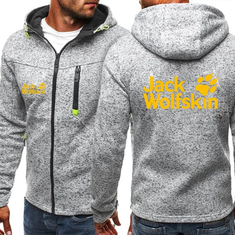 

2021 New Fashion Sportswear Mens Jack Wolfskin Printed Hoodie Zipper Sweatshirt Hooded Jacket Outwear Tops Coat (S-4Xl)