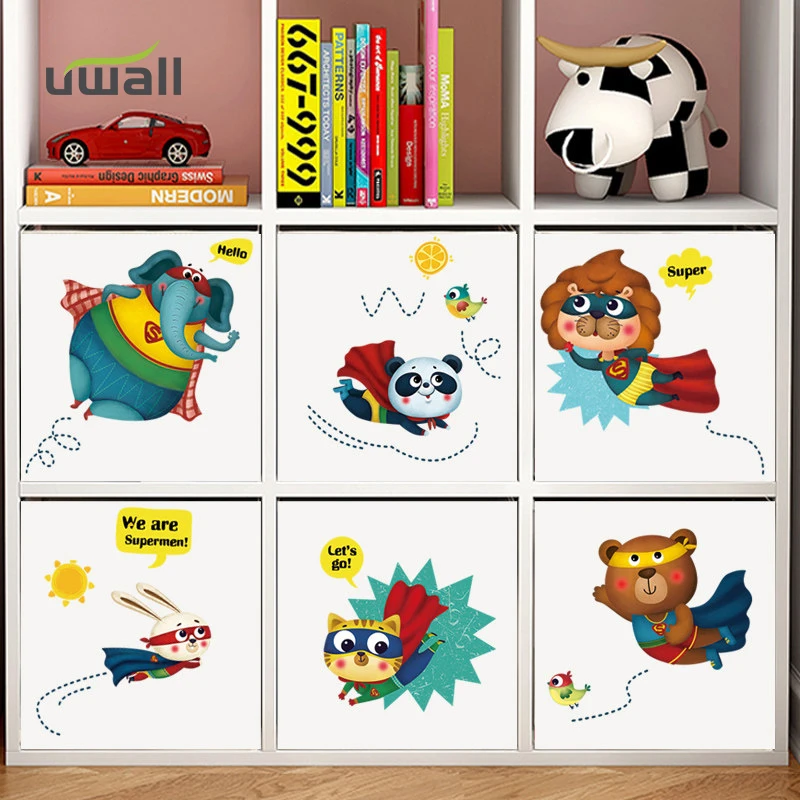 Cartoon Supermen Animals Wall Stickers For Kids Room Boys Bedroom Decor Wall Decoration Home Decor Self-adhesive Anime Sticker 
Cartoon Supermen Animals Wall Stickers For Kids Room Boys Bedroom Decor Wall Decoration Home Decor Self-adhesive Anime Sticker