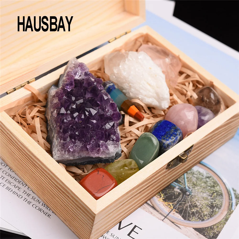 11PC/set Crystal Stone Natural Amethyst Cluster Quartz Irregular Healing Rose Quartz Chakra Pendulum with Wooden Gift Box Home D
11PC/set Crystal Stone Natural Amethyst Cluster Quartz Irregular Healing Rose Quartz Chakra Pendulum with Wooden Gift Box Home D