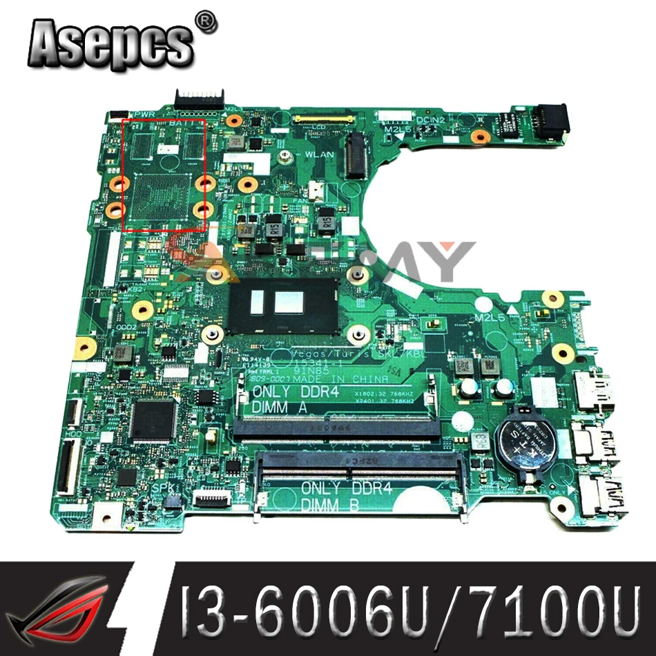 

Akemy For DELL Inspiron 3567 Laptop Motherboard CN-0NP4RY 0NP4RY NP4RY DDR4 I3-6006U I3-7100U 15341-1 91N85