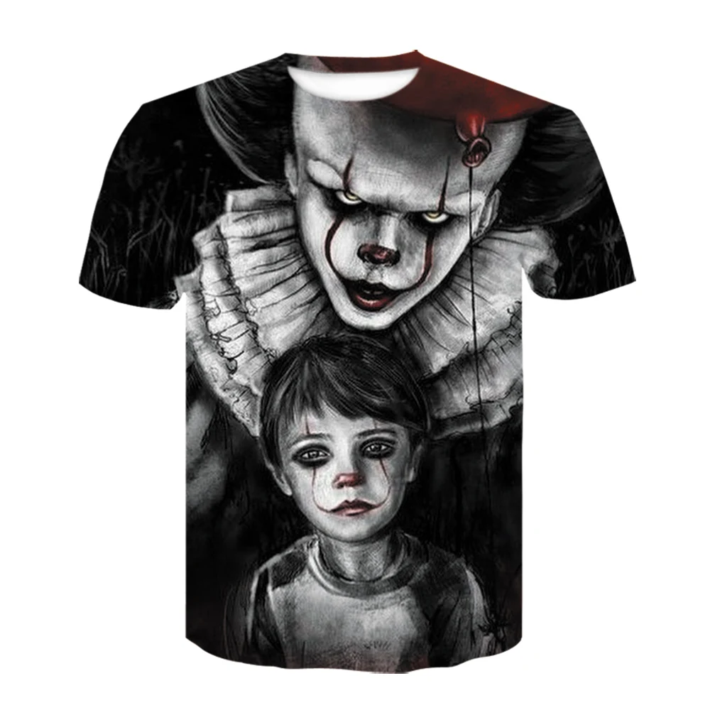 Clown Stephen King IT Movie T-Shirt Halloween Pennywise Tee shirts Tops 3D print Men Tshirt harajuku joker cosplay mens clothing
Clown Stephen King IT Movie T-Shirt Halloween Pennywise Tee shirts Tops 3D print Men Tshirt harajuku joker cosplay mens clothing