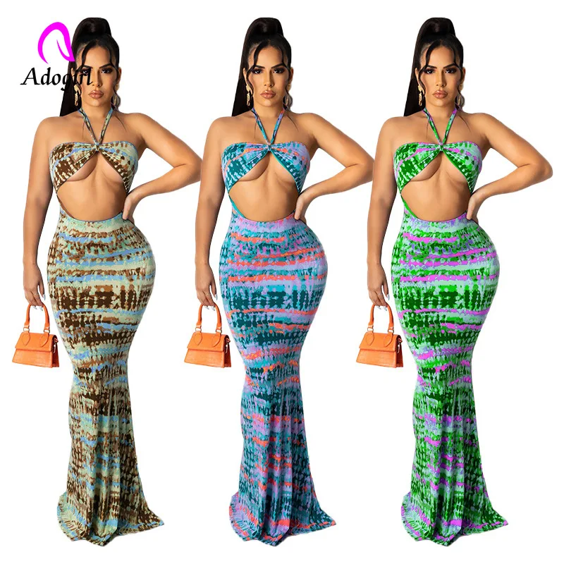Tie Dye Women Long Maxi Dress Halter Sexy Hollow Out Floor Length Dresses 2021 Summer Club Party Vestidos Elegant Workout Outfit
Tie Dye Women Long Maxi Dress Halter Sexy Hollow Out Floor Length Dresses 2021 Summer Club Party Vestidos Elegant Workout Outfit