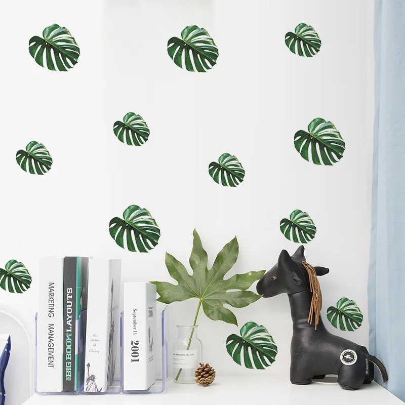 

Tropical Green Plan WallPaper Self-adhesive Home Wall Stickers Cute Room Decor Accesories for Kids Room Essentials Decoration