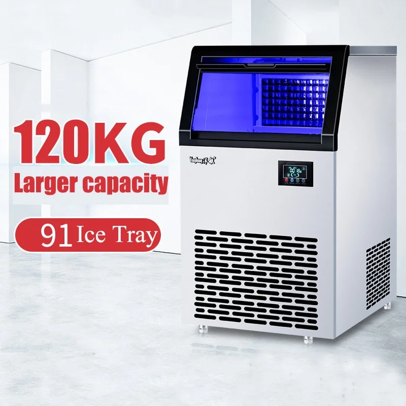 60 кг-120 кг Коммерческая льдогенератор для магазина молочного чая небольшая