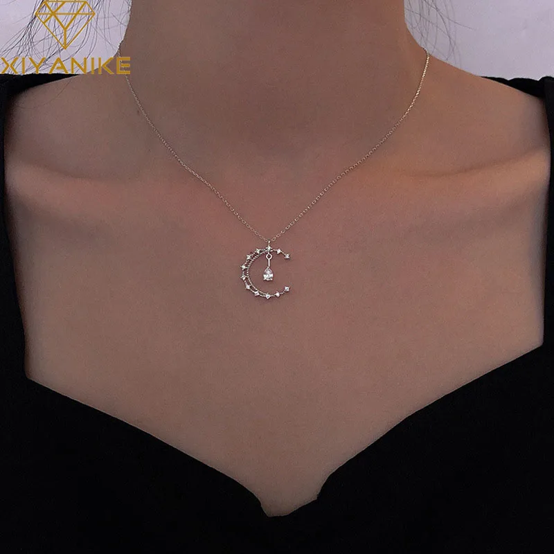 Goldria Creative Design 925 Sterling Silver Sparkling Hollow Moon Zircon Necklace for Women Couples Elegant Party Jewelry Gifts
Goldria Creative Design 925 Sterling Silver Sparkling Hollow Moon Zircon Necklace for Women Couples Elegant Party Jewelry Gifts