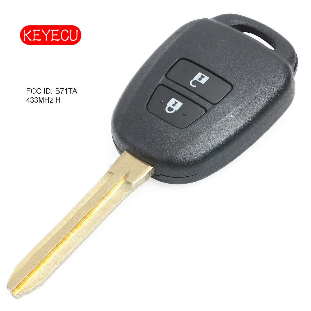 Keyecu Remote Car Key Fob 2 Button 433MHz + H Chip for Toyota RAV4 2014-2015 FCC: B71TA
Keyecu Remote Car Key Fob 2 Button 433MHz + H Chip for Toyota RAV4 2014-2015 FCC: B71TA