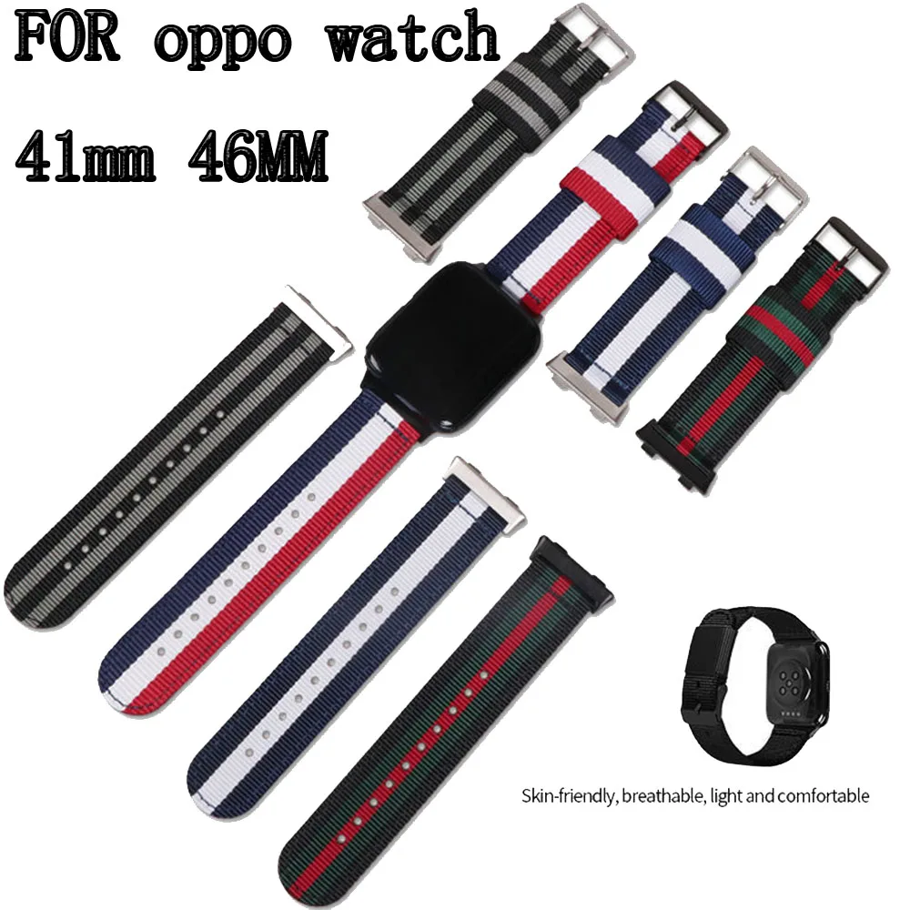 Colorful Nylon WatchStrap For OPPO Watch 41mm 46mm SmartWatch Band Wrist Accessories Belt Replacement WristBand Bracelet Fabric
Colorful Nylon WatchStrap For OPPO Watch 41mm 46mm SmartWatch Band Wrist Accessories Belt Replacement WristBand Bracelet Fabric