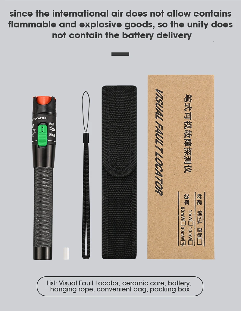 Visual Fault Locator Red Light Source Fiber Optic Cable Tester Test Tool 10mw 20mw 30mw 
Visual Fault Locator Red Light Source Fiber Optic Cable Tester Test Tool 10mw 20mw 30mw