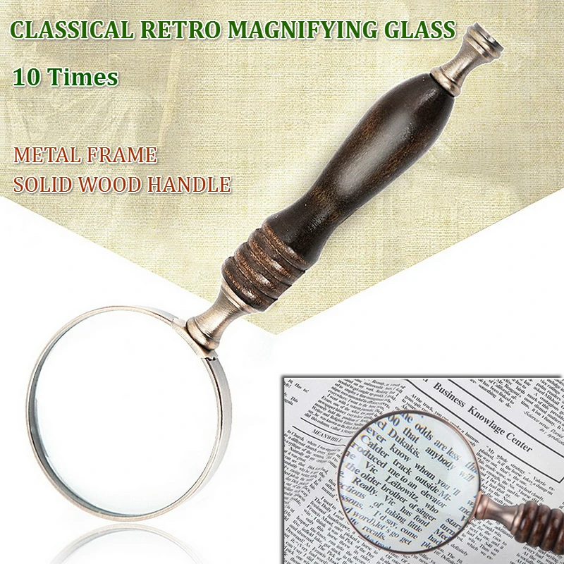 10X Magnifying Glass Ebony Handle Classic Retro Vintage Handheld Reading Magnifier For Science Insect And Hobby Observation
10X Magnifying Glass Ebony Handle Classic Retro Vintage Handheld Reading Magnifier For Science Insect And Hobby Observation
