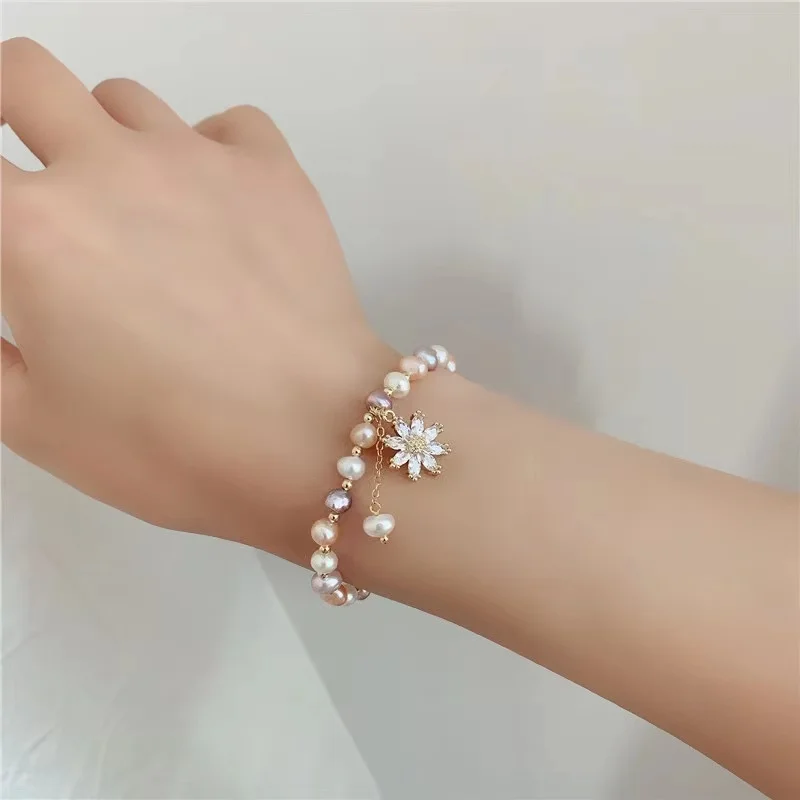 Wedding Fine Charm Pearl Jewelry Natural Sunflower White Color Freshwater Pearl Bracelet For Women Anniversary Personality Gift
Wedding Fine Charm Pearl Jewelry Natural Sunflower White Color Freshwater Pearl Bracelet For Women Anniversary Personality Gift