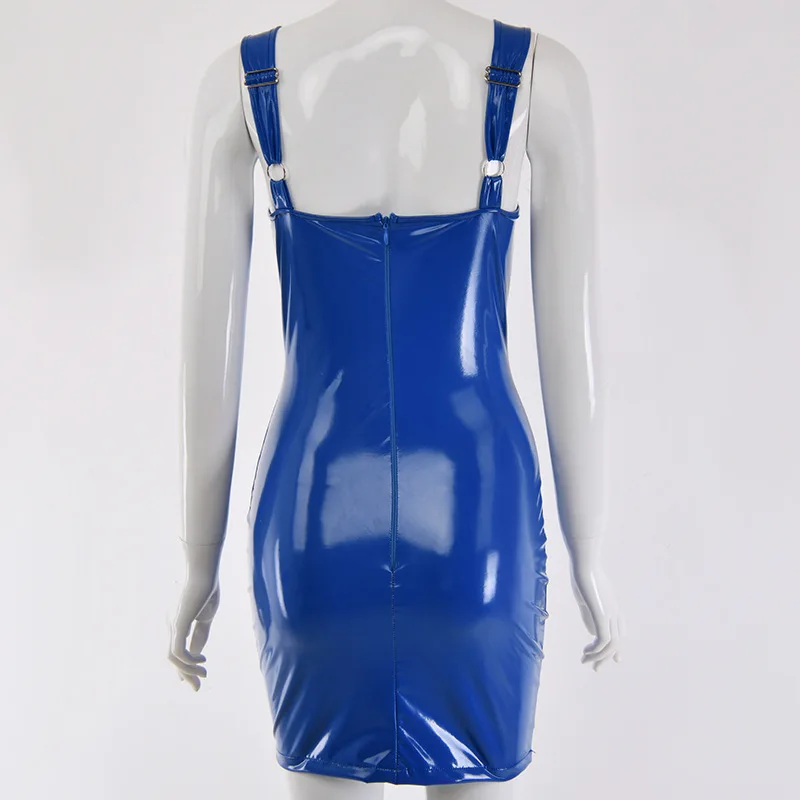 2021 Women Bodycon Sling Dress V-Neck Lady Backless Sexy Slim Mini Pu Dress Spring A-Line Club Party Fashion Buttocks Vestidos
2021 Women Bodycon Sling Dress V-Neck Lady Backless Sexy Slim Mini Pu Dress Spring A-Line Club Party Fashion Buttocks Vestidos