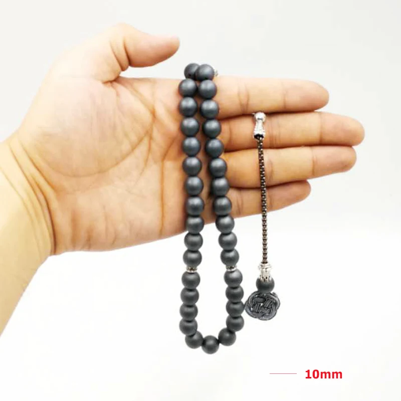 Натуральный гематит Tasbih серый матовый камень Misbaha четки ручной работы kazaz 33