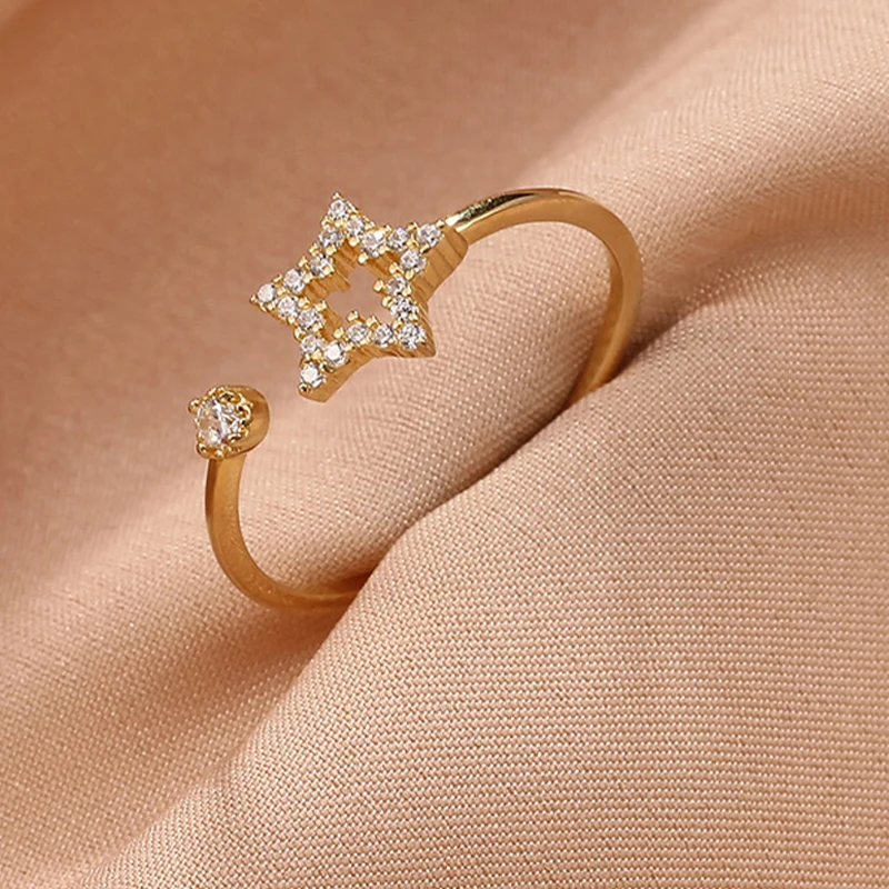 Original Silver 925 Rings For Women Couple Open Adjustable Ring 2021 Trend 18k Gold Jewelry Vintage Zircon Luxury Fashion Star
Original Silver 925 Rings For Women Couple Open Adjustable Ring 2021 Trend 18k Gold Jewelry Vintage Zircon Luxury Fashion Star