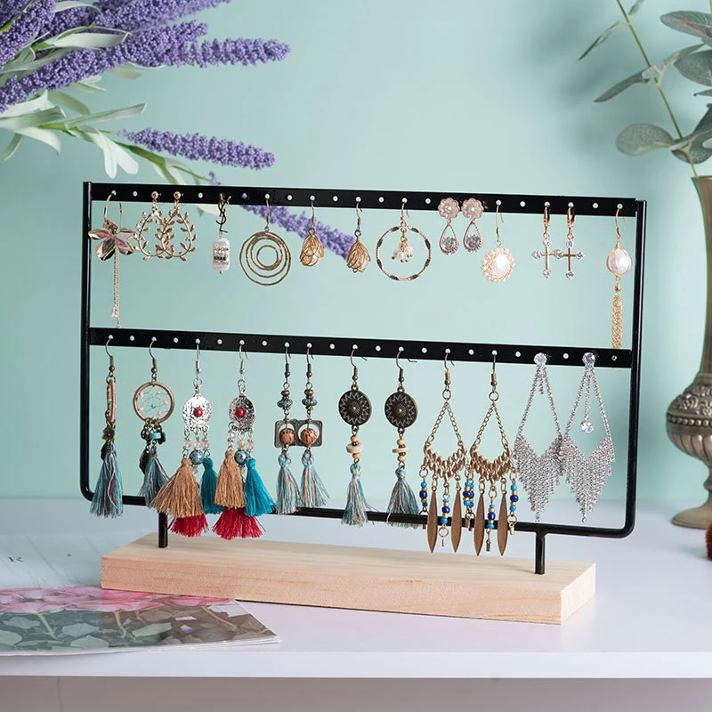 Earring Organizer Holder Earrings Display 46 Holes 2 Layers, Earring Stand Jewelry Towel Organizers with Base
Earring Organizer Holder Earrings Display 46 Holes 2 Layers, Earring Stand Jewelry Towel Organizers with Base