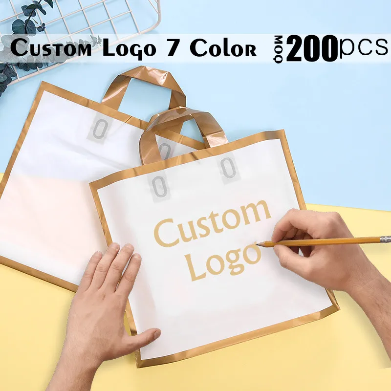 200pcs Custom Shopping Bag With Handle Plastic Gift Packaging For Garment Personalized Logo Promotion Bags 21122201
200pcs Custom Shopping Bag With Handle Plastic Gift Packaging For Garment Personalized Logo Promotion Bags 21122201