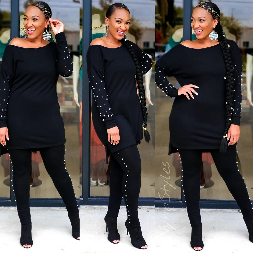 African Sets For Women 2021 Long Sleeve Beading Black African Elastic Bazin Baggy Pants Rock Style Dashiki Famous Suit Lady
African Sets For Women 2021 Long Sleeve Beading Black African Elastic Bazin Baggy Pants Rock Style Dashiki Famous Suit Lady