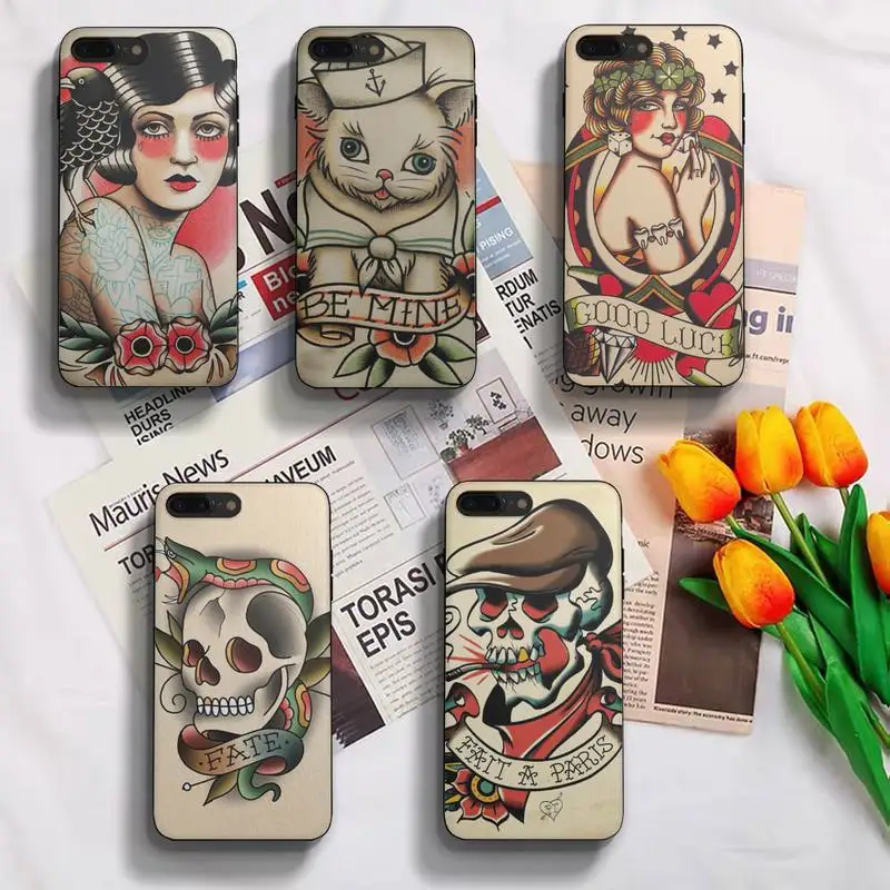Cool Old School Tattoo Phone Case Fundas Shell Cover For Iphone 6 6s 7 8 Plus Xr X Xs 11 12 13 Mini Pro Max 
Cool Old School Tattoo Phone Case Fundas Shell Cover For Iphone 6 6s 7 8 Plus Xr X Xs 11 12 13 Mini Pro Max