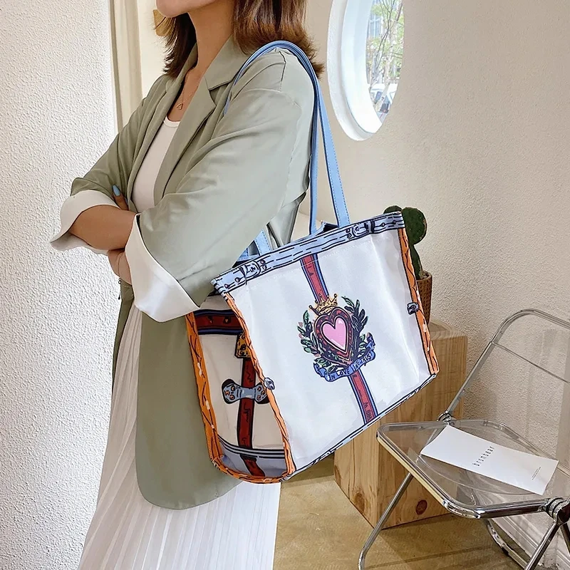 big Canvas handbags Korean version fashion western style large capacity ins tide simple one-shoulder portable handbag white2021
big Canvas handbags Korean version fashion western style large capacity ins tide simple one-shoulder portable handbag white2021