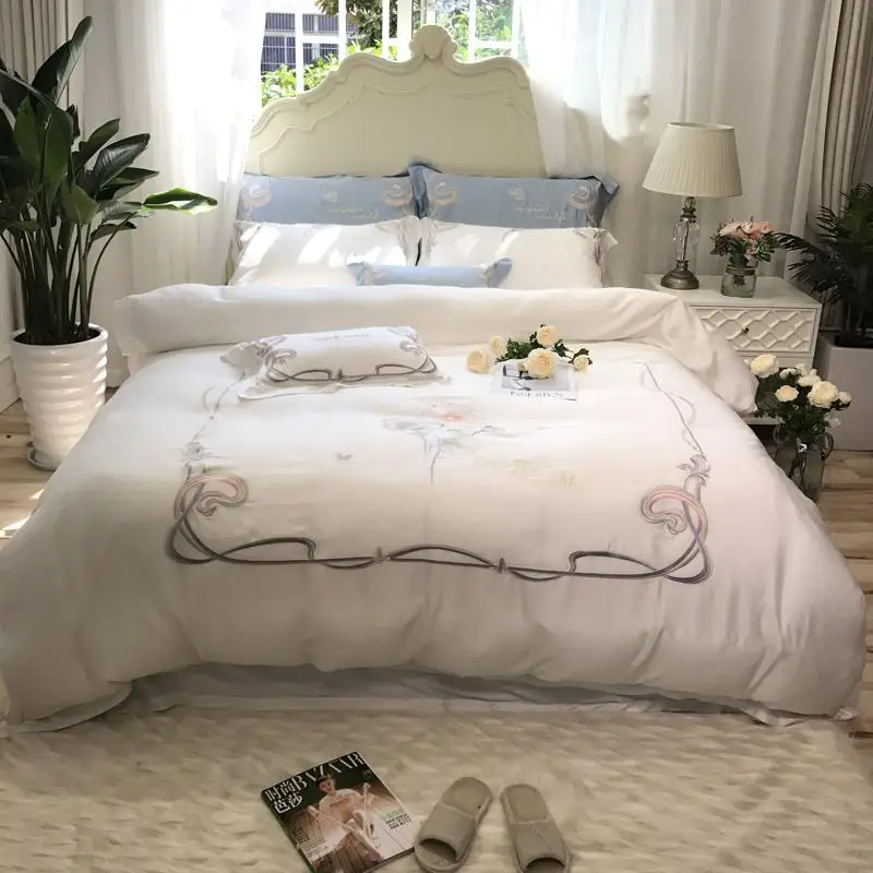 Комплект постельного белья из 35 предметов, изысканный комплект из пододеяльника, постельного белья с цветочной вышивкой, в стиле 80-х, белого... 
Комплект постельного белья из 35 предметов, изысканный комплект из пододеяльника, постельного белья с цветочной вышивкой, в стиле 80-х, белого...