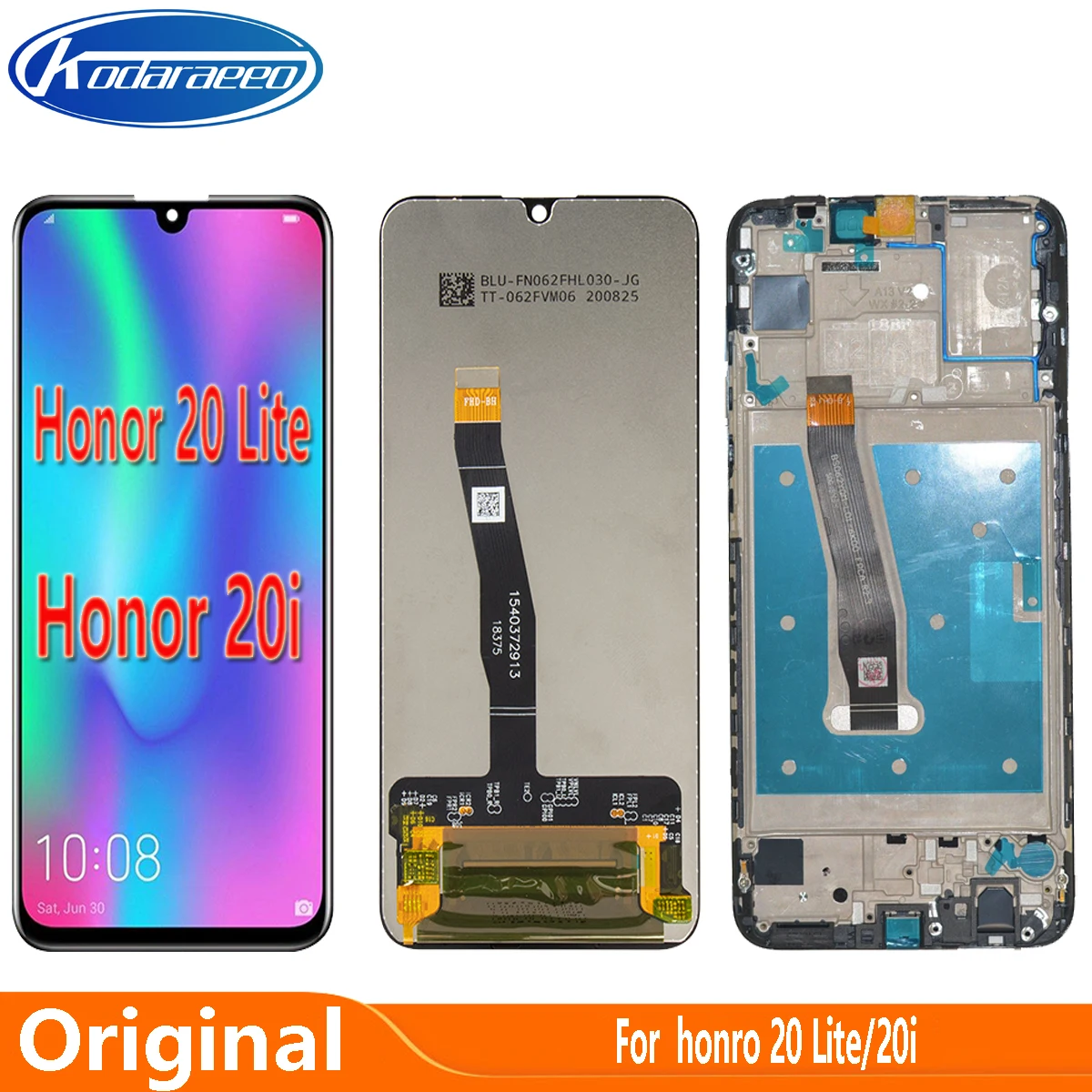 Original Screen 6.21" For Huawei Honor 20 lite HRY-LX1T LCD Display Touch Screen Digitizer Assembly
Original Screen 6.21" For Huawei Honor 20 lite HRY-LX1T LCD Display Touch Screen Digitizer Assembly