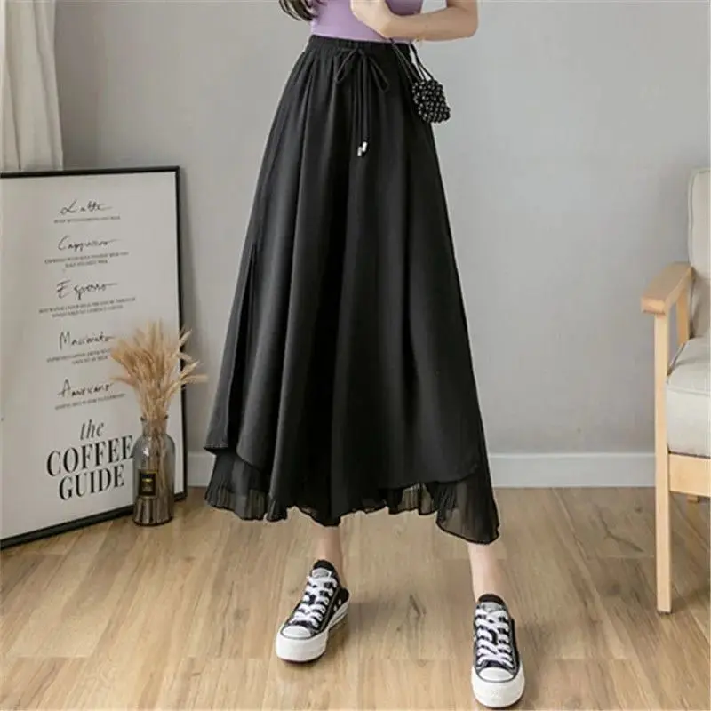 Chiffon wide leg pants female student Korean pants female loose thin loose black High Waist Wide Leg Pants Capris female
Chiffon wide leg pants female student Korean pants female loose thin loose black High Waist Wide Leg Pants Capris female