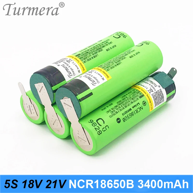 NCR18650B 3400 мА/ч 18v 21v сварочный припой Батарея 5s для пылесоса отвертка по
